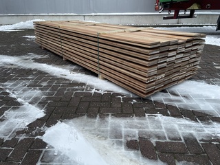 Ca. 69x Guyana Teak Planken Geschaafd, 16x140mm, lengte 350cm